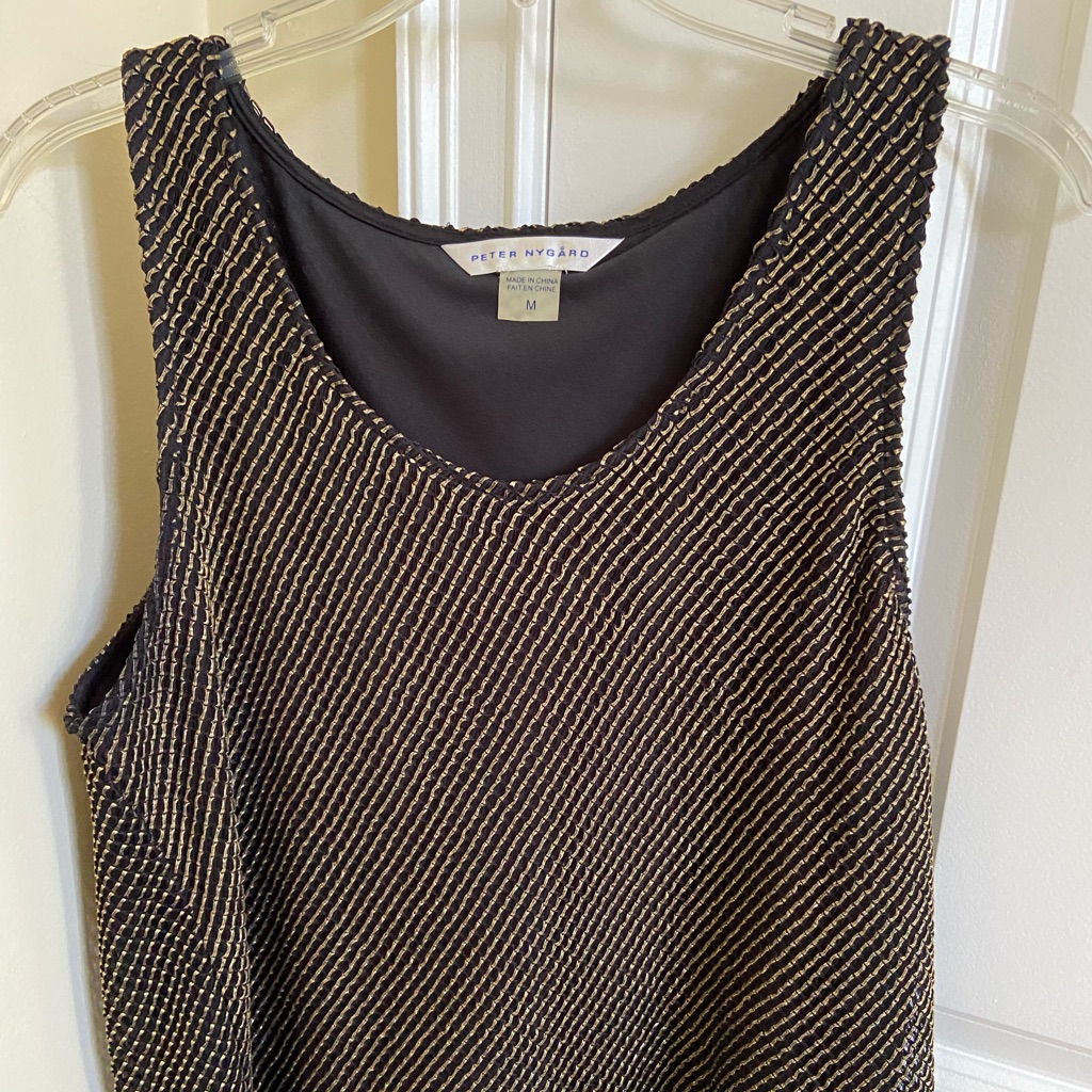 Peter Nygard Top Gold And Black Medium